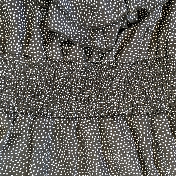 Black w/white polka dots mini sleeveless dress - Picture 3 of 5